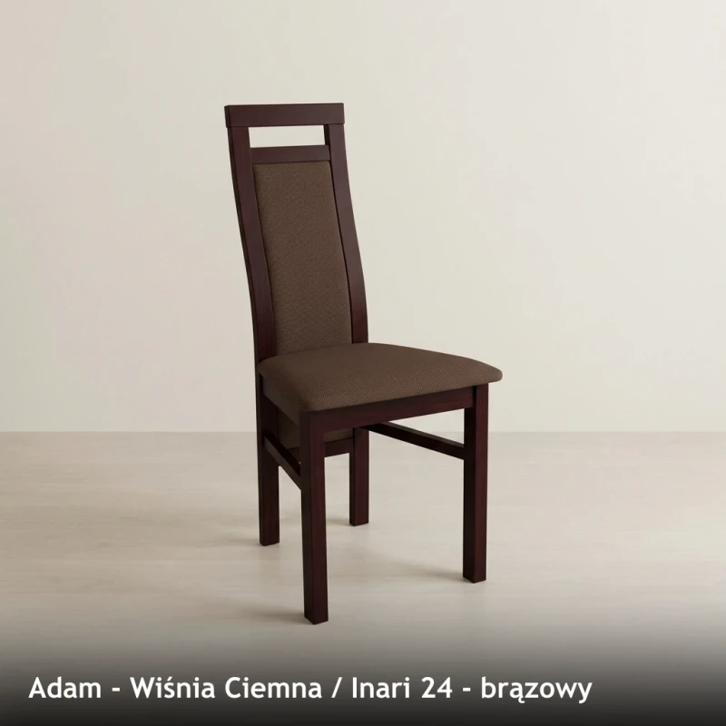 Krzesło tapicerowane ADAM - Wiśnia Ciemna, Inari 24, brązowy