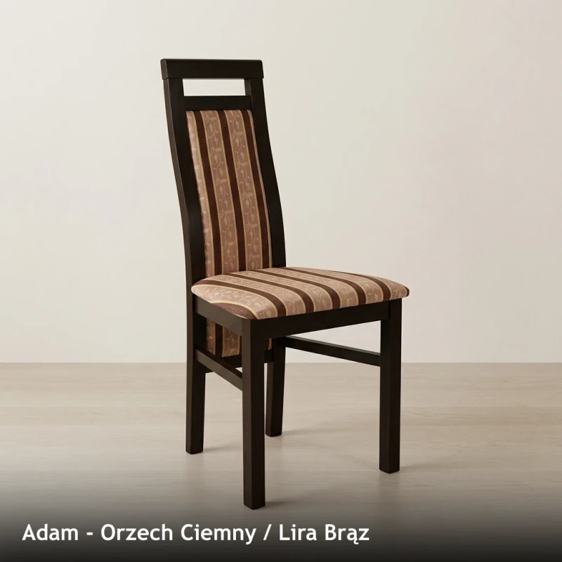 Krzesło tapicerowane ADAM - Orzech Ciemny, Lira Brąz