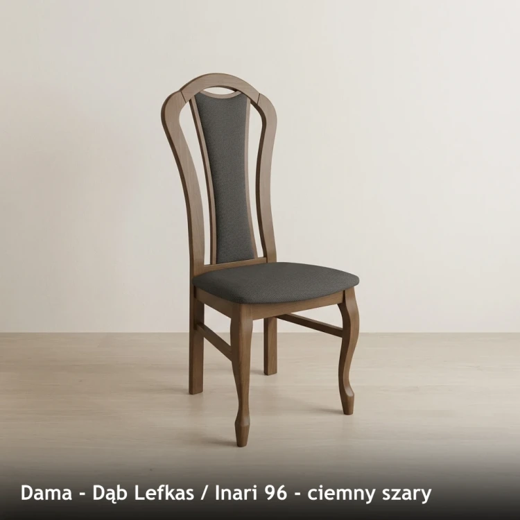 DAMA - stelaż Dąb Lefkas, tkanina Inari 96, ciemny szary