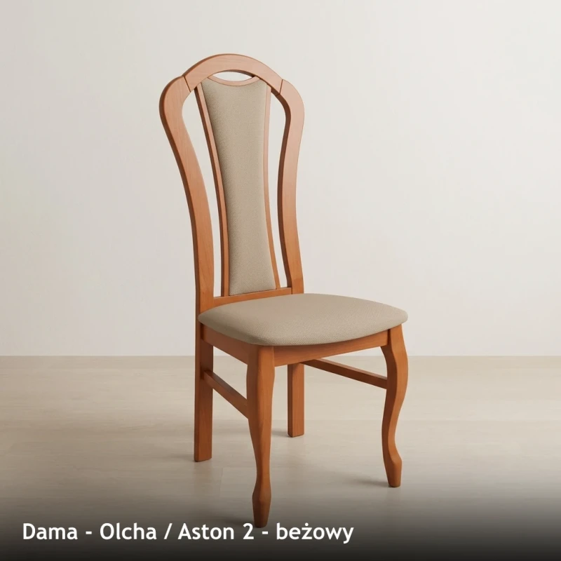 Krzesło tapicerowane DAMA - Olcha, Aston 2, beżowy