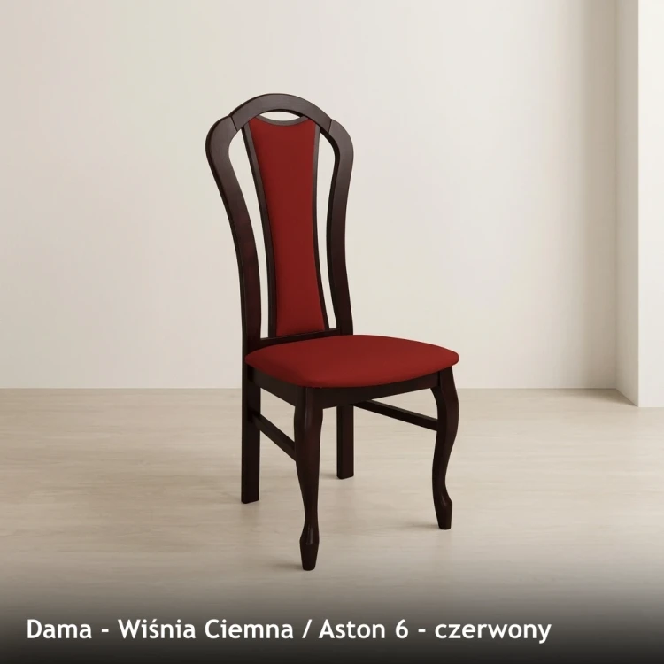 DAMA - stelaż Wiśnia Ciemna, tkanina Aston 6, czerwony