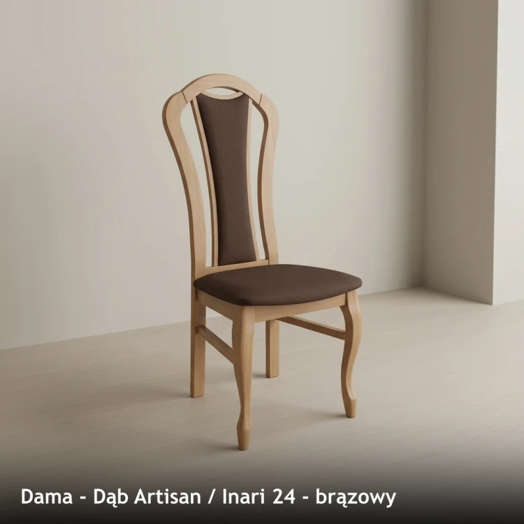 DAMA - stelaż Dąb Artisan, tkanina Inari 24, brązowy