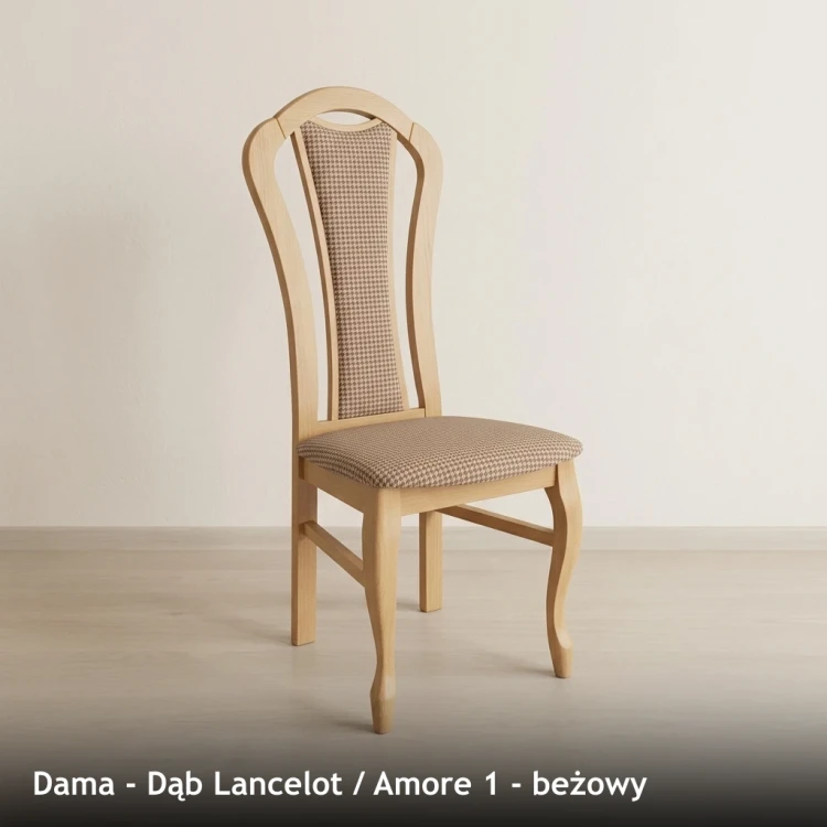 DAMA - stelaż Dąb Lancelot, tkanina Amore 1, beżowy