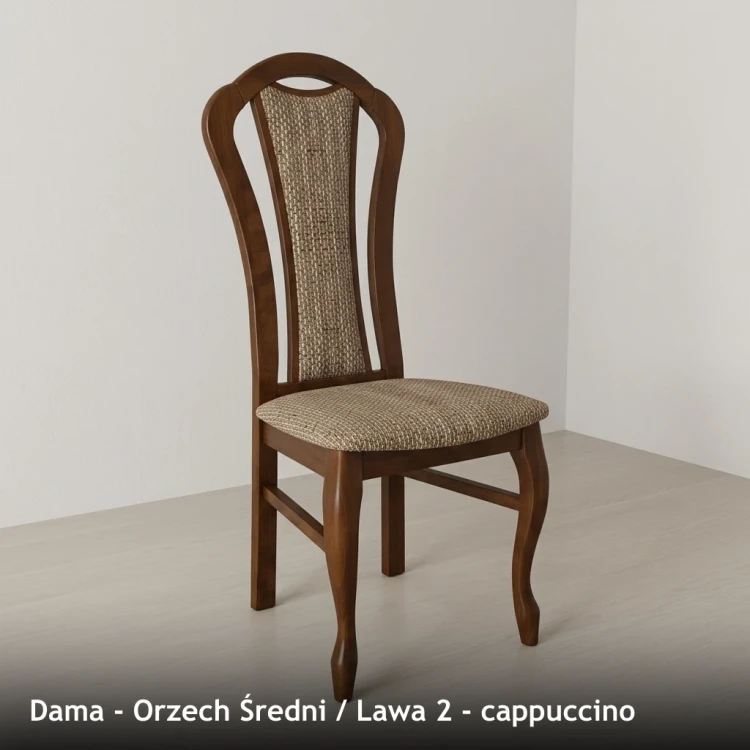 DAMA - stelaż Orzech Średni, tkanina Lawa 2, cappuccino