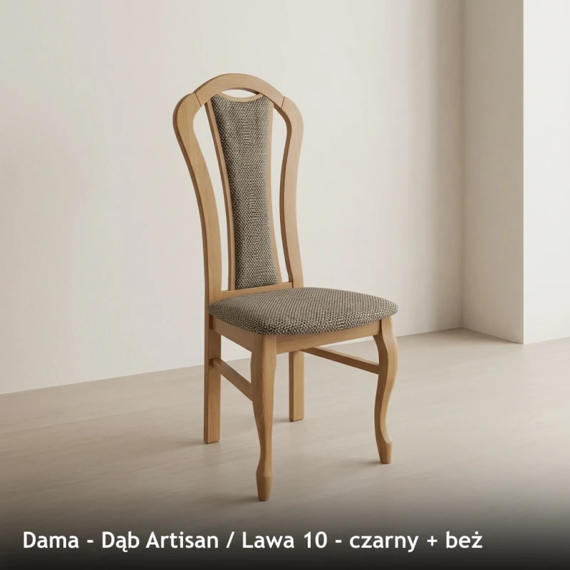 Dama - Dąb Artisan - Lawa 10 - czarny + beż