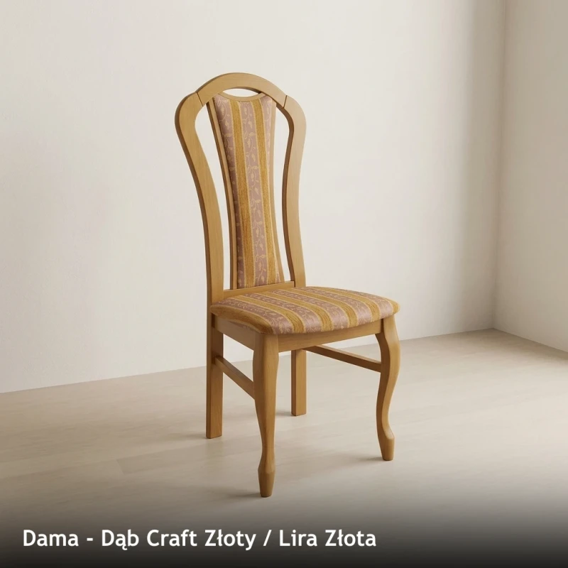 Krzesło tapicerowane DAMA - Dąb Craft Złoty, Lira Złota