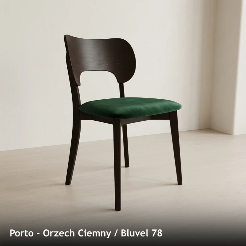 Krzesło drewniane PORTO - Orzech Ciemny, Bluvel 78