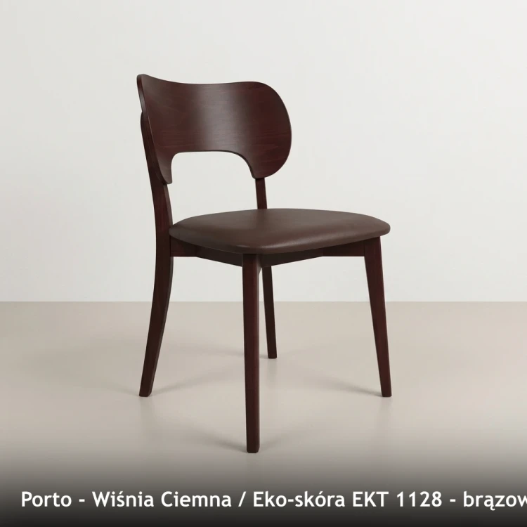 PORTO - stelaż Wiśnia Ciemna, tkanina Eko-skóra EKT 1128, brązowy