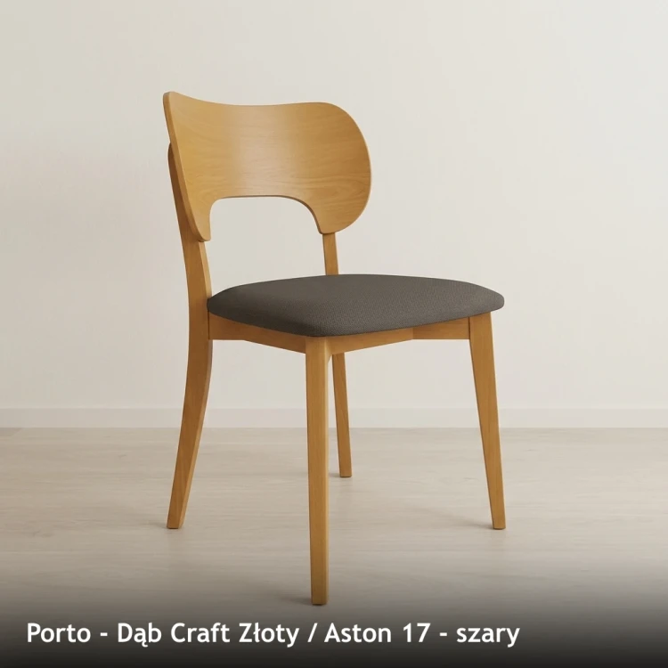 PORTO - stelaż Dąb Craft Złoty, tkanina Aston 17, szary