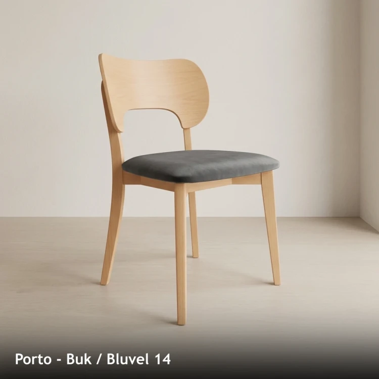 PORTO - stelaż Buk, tkanina Bluvel 14