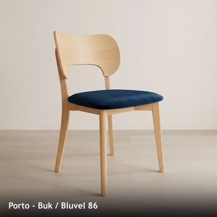 PORTO - stelaż Buk, tkanina Bluvel 86