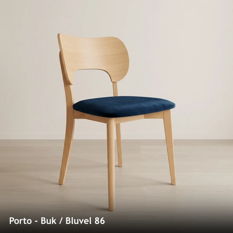 Krzesło drewniane PORTO - Buk, Bluvel 86