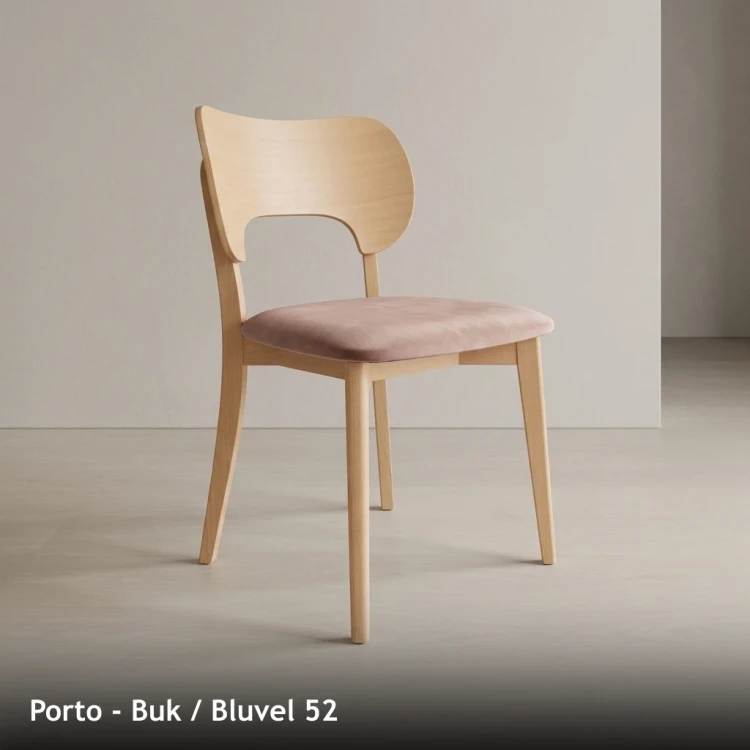 PORTO - stelaż Buk, tkanina Bluvel 52