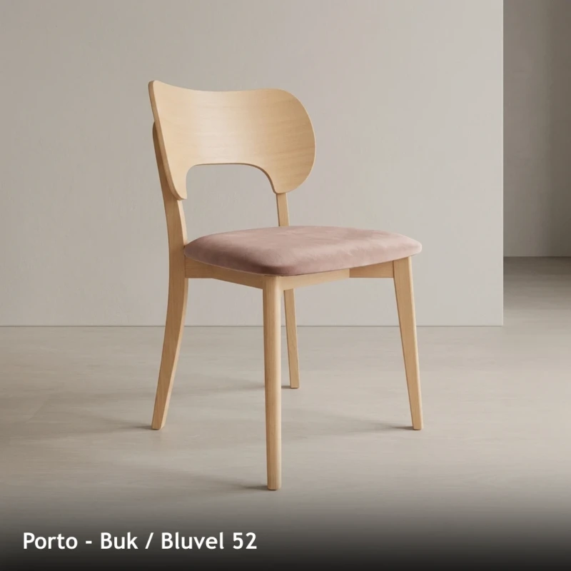 Krzesło drewniane PORTO - Buk, Bluvel 52