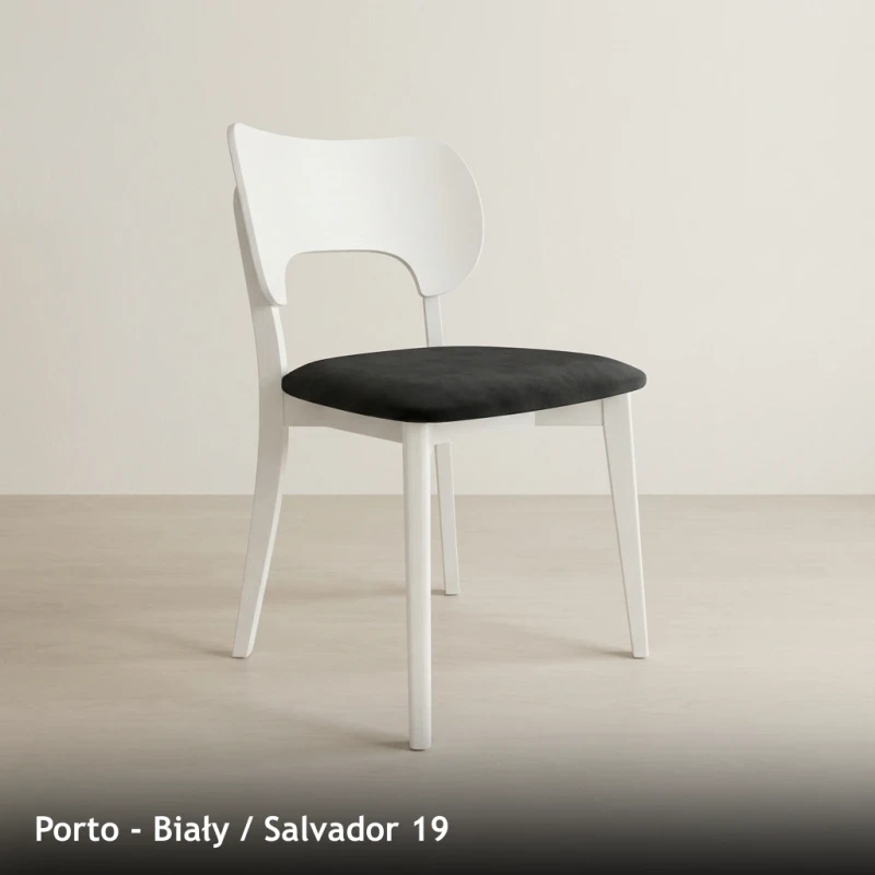 Krzesło drewniane PORTO - Biały, Salvador 19