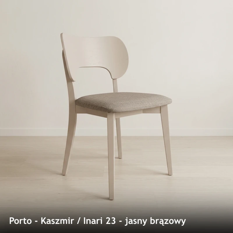 Krzesło drewniane PORTO - Kaszmir, Inari 23, jasny brązowy