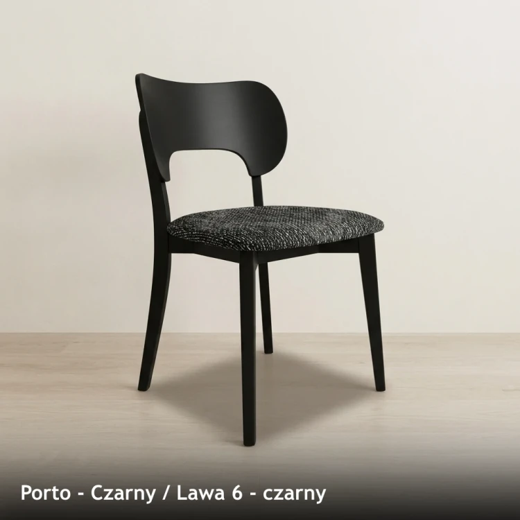 PORTO - stelaż Czarny, tkanina Lawa 6, czarny