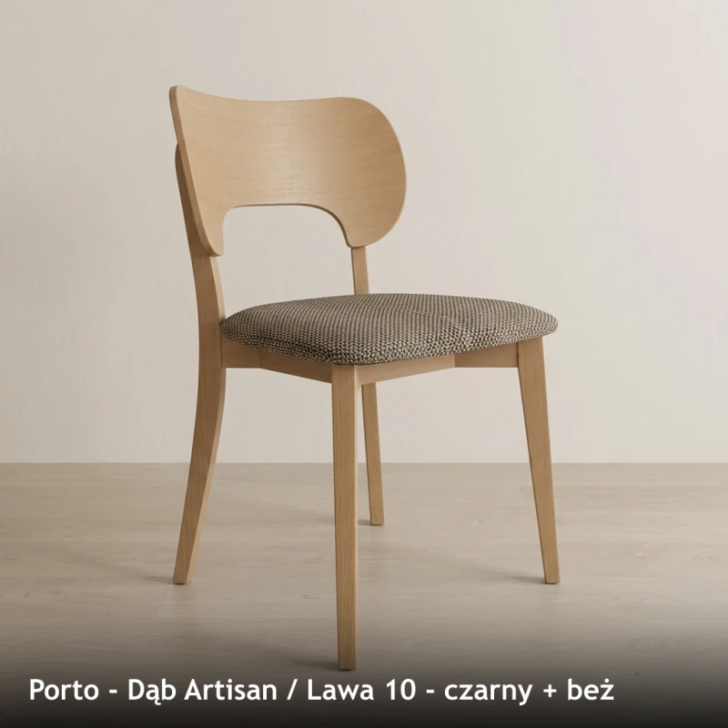 Porto - Dąb Artisan - Lawa 10 - czarny + beż