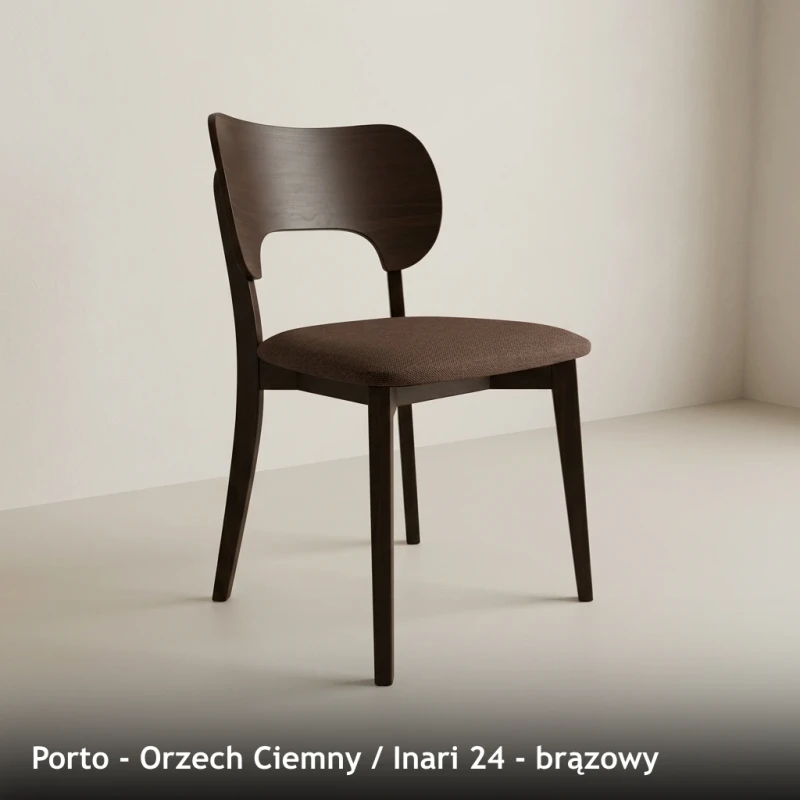 Krzesło drewniane PORTO - Orzech Ciemny, Inari 24, brązowy