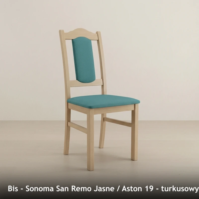 Krzesło tapicerowane BIS - Sonoma San Remo Jasne, Aston 19, turkusowy