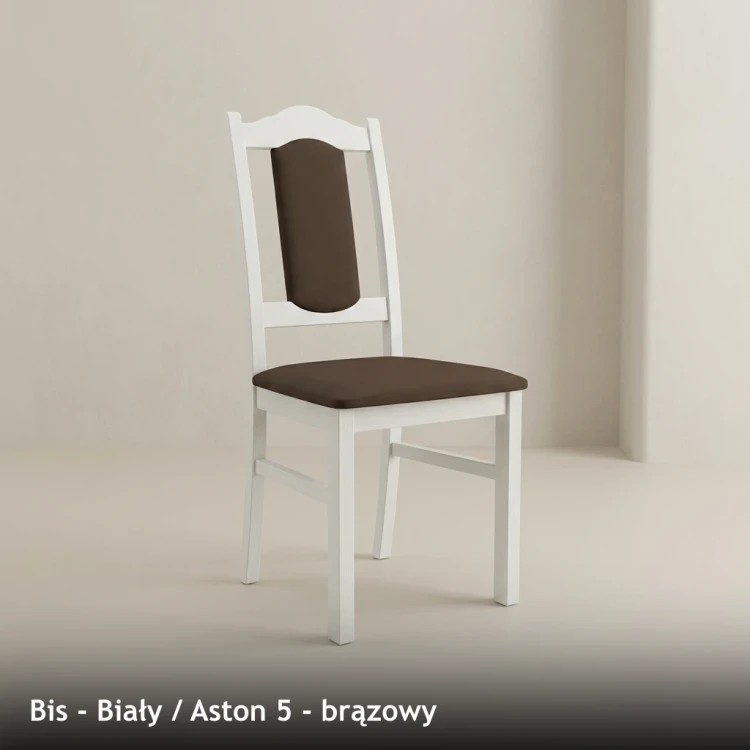 BIS - stelaż Biały, tkanina Aston 5, brązowy