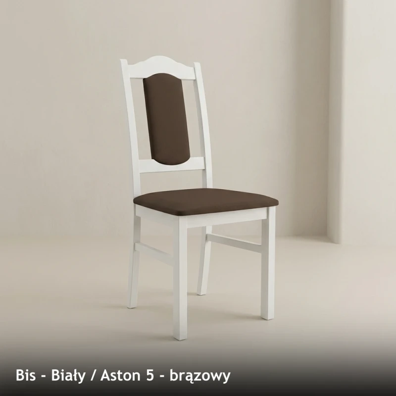 Krzesło tapicerowane BIS - Biały, Aston 5, brązowy