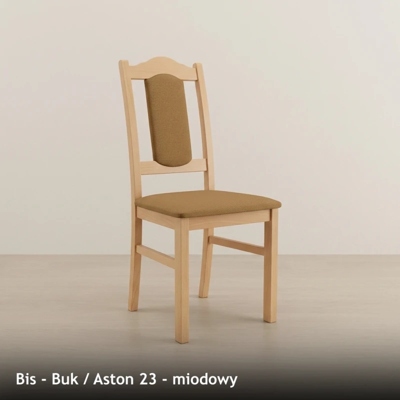 Krzesło tapicerowane BIS - Buk, Aston 23, miodowy
