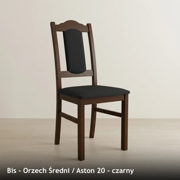 BIS - stelaż Orzech Średni, tkanina Aston 20, czarny