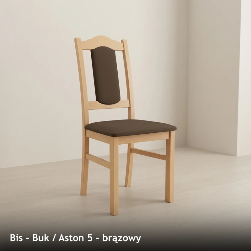 Krzesło tapicerowane BIS - Buk, Aston 5, brązowy