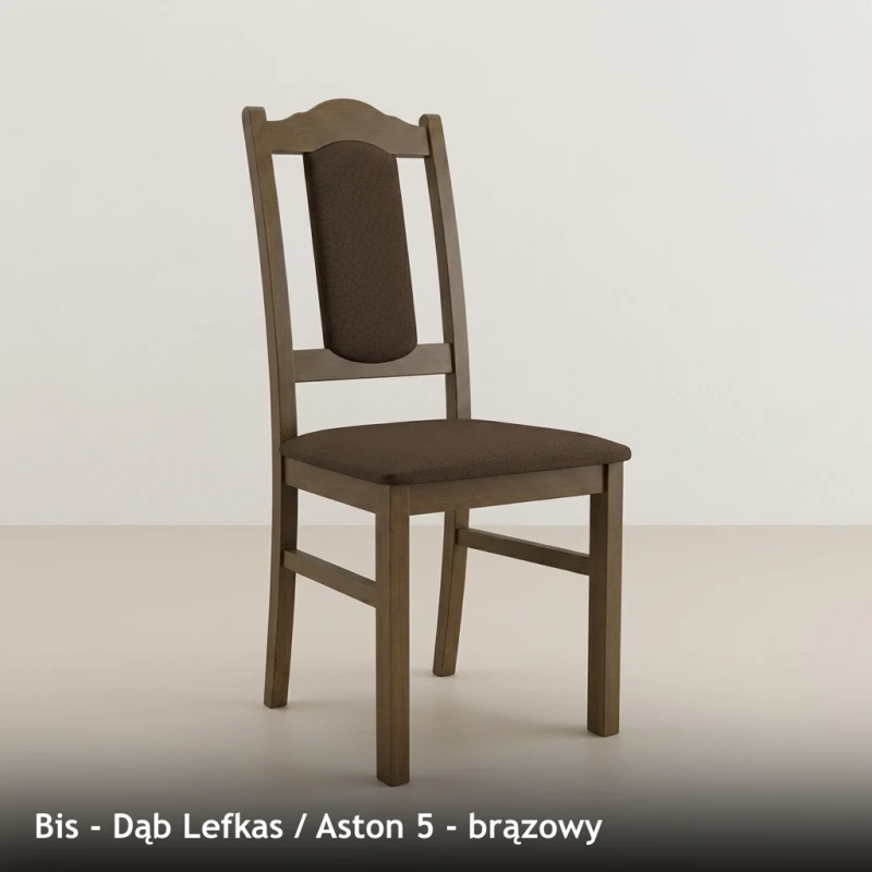 Krzesło tapicerowane BIS - Dąb Lefkas, Aston 5, brązowy