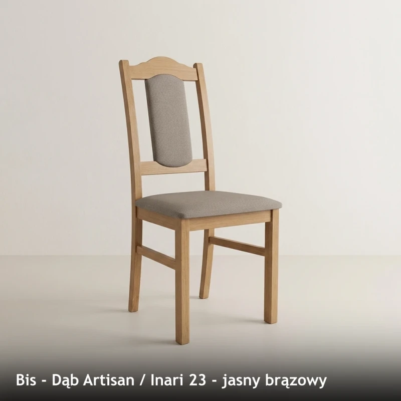 Krzesło tapicerowane BIS - Dąb Artisan, Inari 23, jasny brązowy