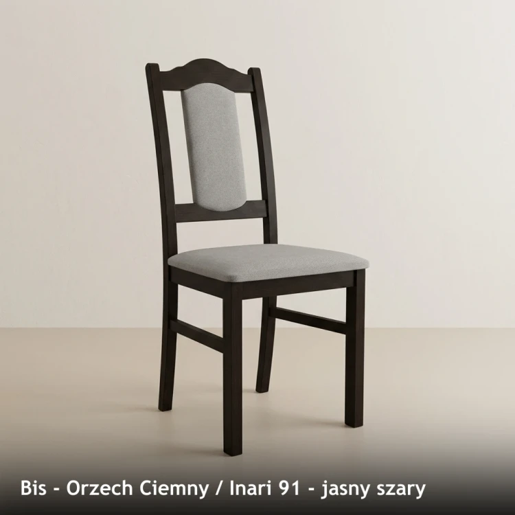 BIS - stelaż Orzech Ciemny, tkanina Inari 91, jasny szary