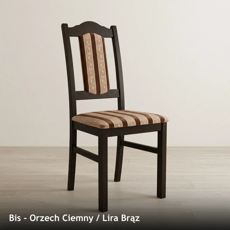 Krzesło tapicerowane BIS - Orzech Ciemny, Lira Brąz