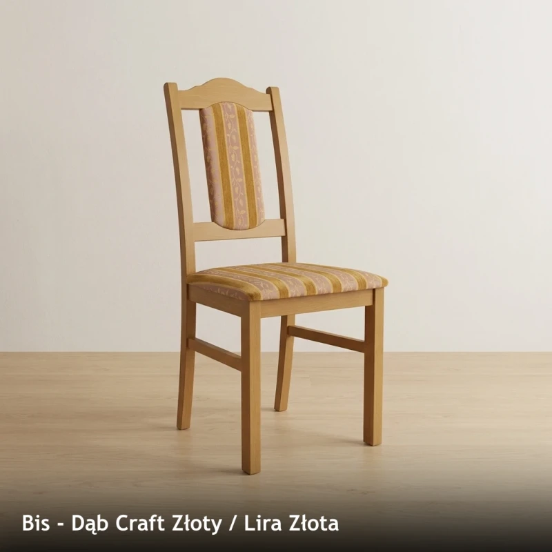 Krzesło tapicerowane BIS - Dąb Craft Złoty, Lira Złota