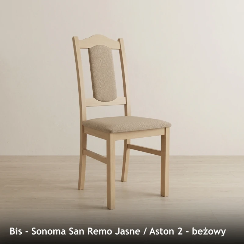 Krzesło tapicerowane BIS - Sonoma San Remo Jasne, Aston 2, beżowy