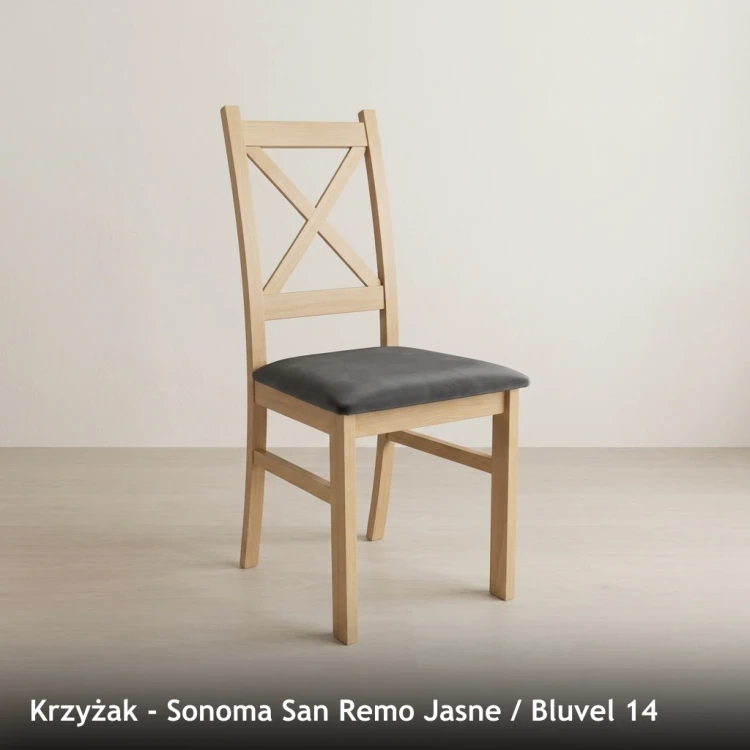 KRZYŻAK - stelaż Sonoma San Remo Jasne, tkanina Bluvel 14