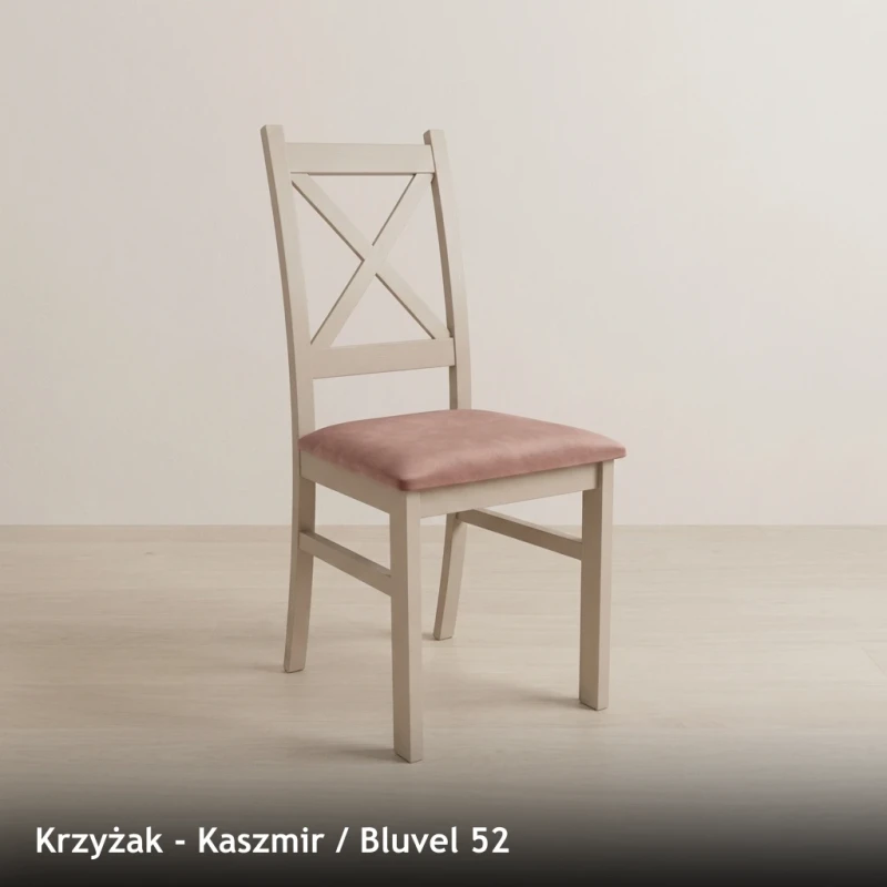 Krzesło drewniane KRZYŻAK - Kaszmir, Bluvel 52