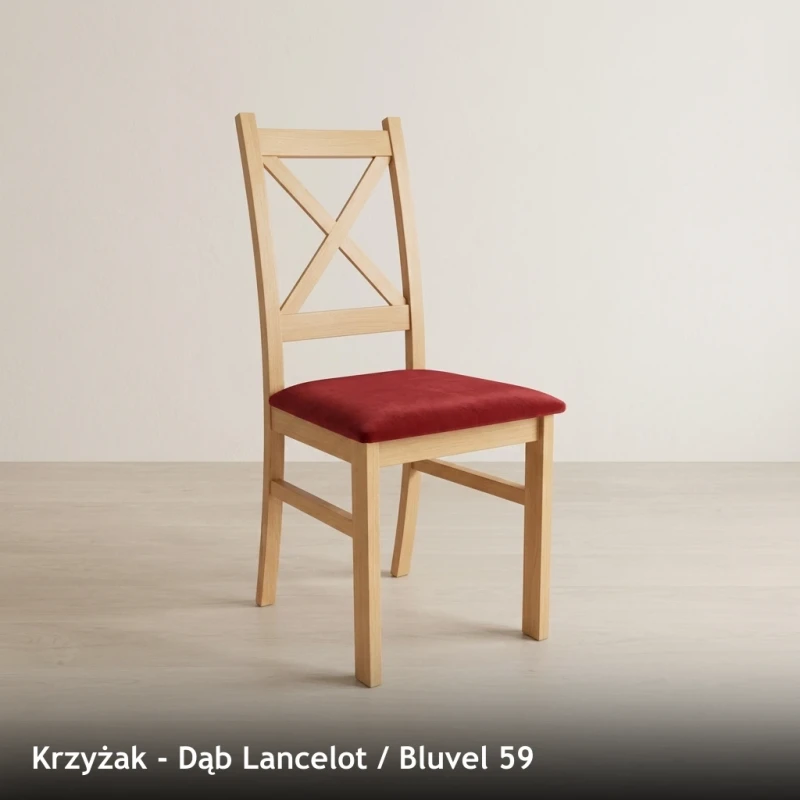 Krzesło drewniane KRZYŻAK - Dąb Lancelot, Bluvel 59
