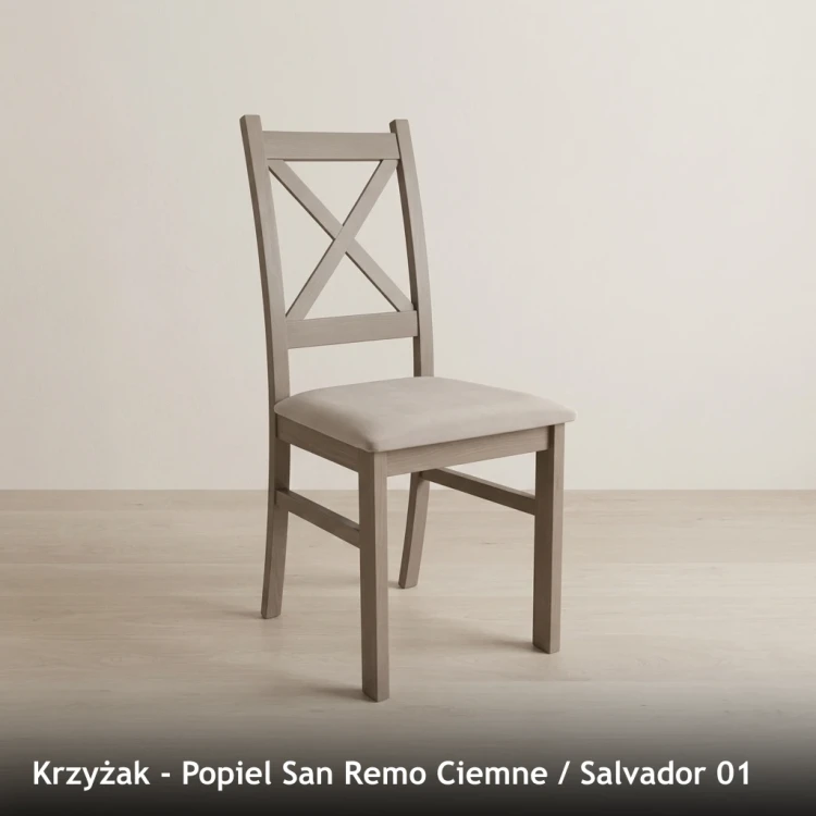 KRZYŻAK - stelaż Popiel San Remo Ciemne, tkanina Salvador 01
