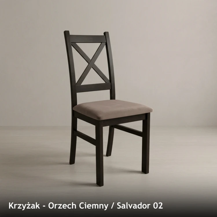 KRZYŻAK - stelaż Orzech Ciemny, tkanina Salvador 02