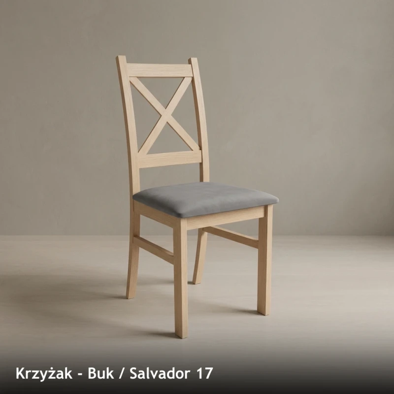Krzesło drewniane KRZYŻAK - Buk, Salvador 17