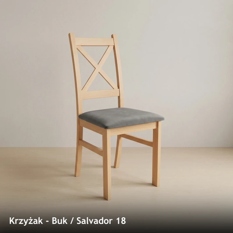 Krzesło drewniane KRZYŻAK - Buk, Salvador 18