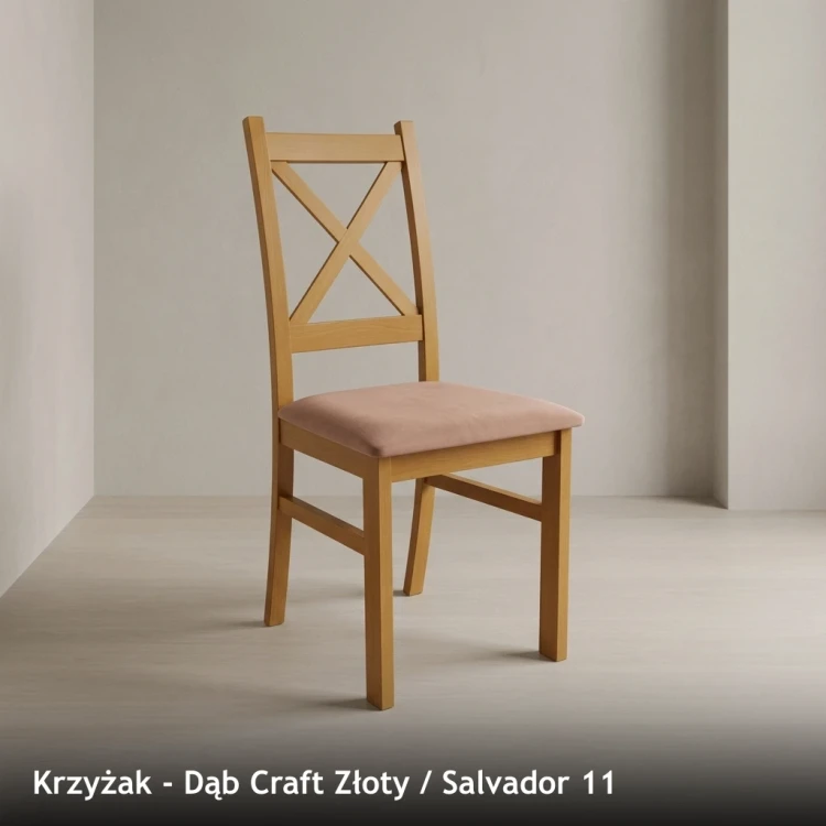KRZYŻAK - stelaż Dąb Craft Złoty, tkanina Salvador 11