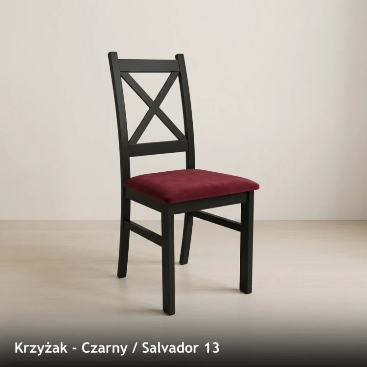 KRZYŻAK - stelaż Czarny, tkanina Salvador 13
