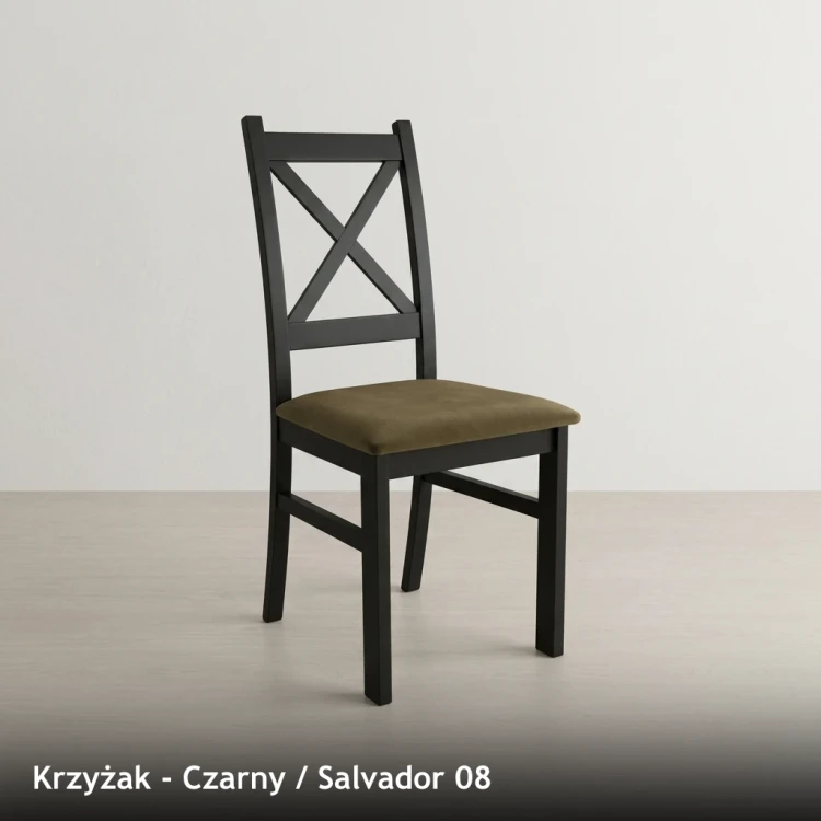 KRZYŻAK - stelaż Czarny, tkanina Salvador 08