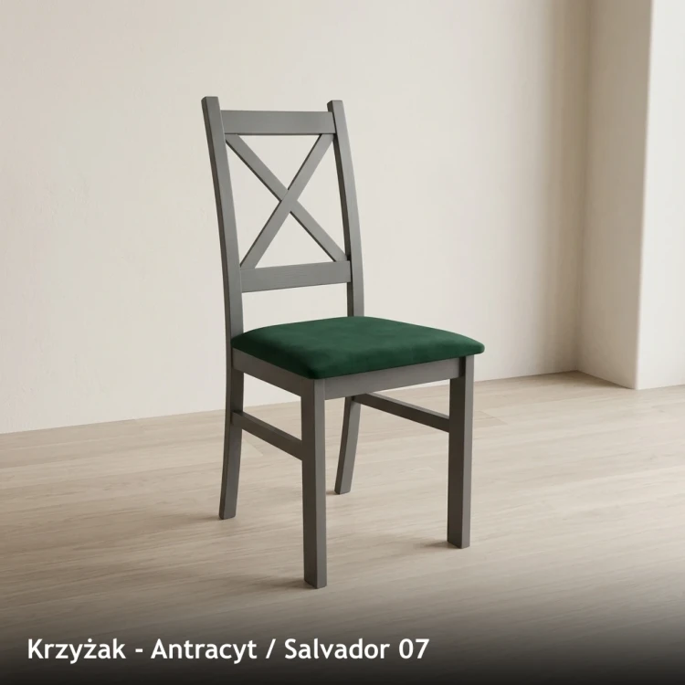 KRZYŻAK - stelaż Antracyt, tkanina Salvador 07
