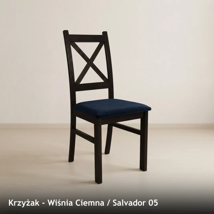 KRZYŻAK - stelaż Wiśnia Ciemna, tkanina Salvador 05