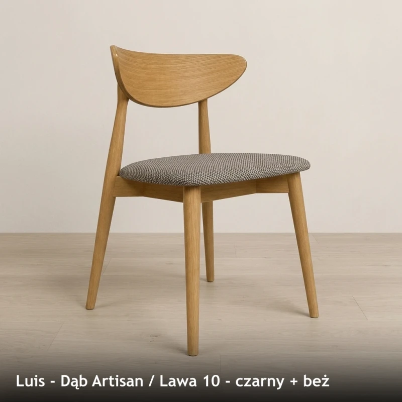 Luis - Dąb Artisan - Lawa 10 - czarny + beż
