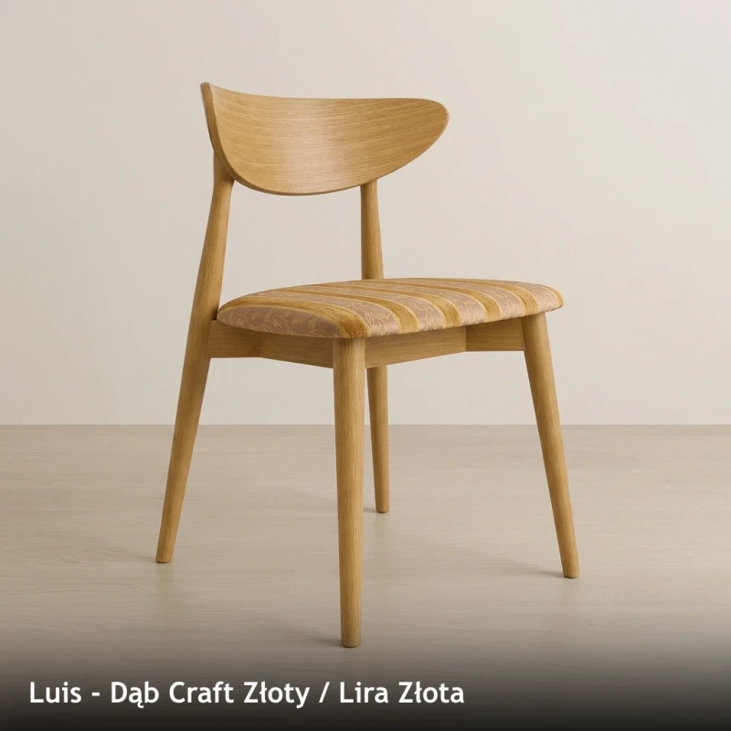 Krzesło drewniane LUIS - Dąb Craft Złoty, Lira Złota
