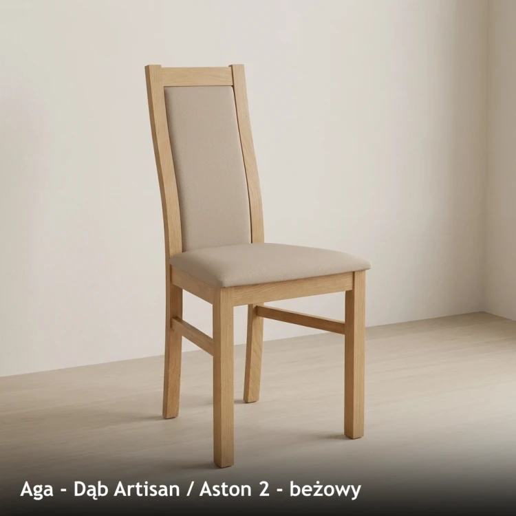 AGA - stelaż Dąb Artisan, tkanina Aston 2, beżowy